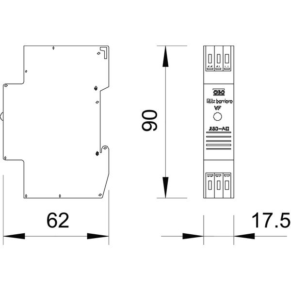 zibensaizsardzibas barjera paredzēts vāku profila sliedēm 230V image 1