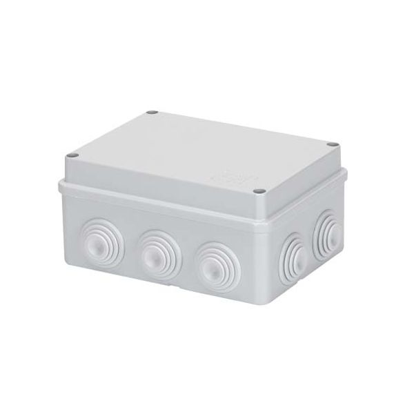 JUNCTION BOX WITH PLAIN SCREWED LID - IP55 - INTERNAL DIMENSIONS 120X80X50 - WALLS WITH CABLE GLANDS - GREY RAL 7035 image 2
