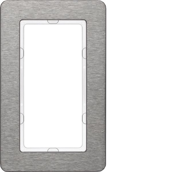 Frame with large cut-out, stainless Steel brushed image 1