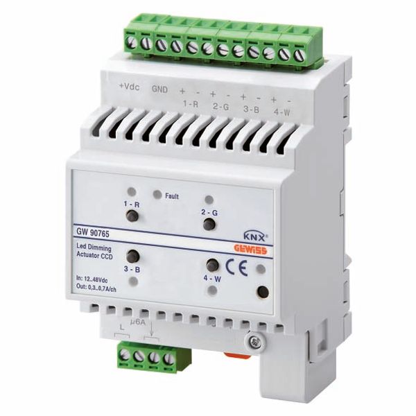 DIMMER ACTUATOR FOR LED - 12-48Vdc - CCD - 4 CHANNELS - KNX - IP20 - 4 MODULES - DIN RAIL MOUNTING image 2