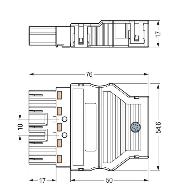 Plug with strain relief housing 5-pole white image 4