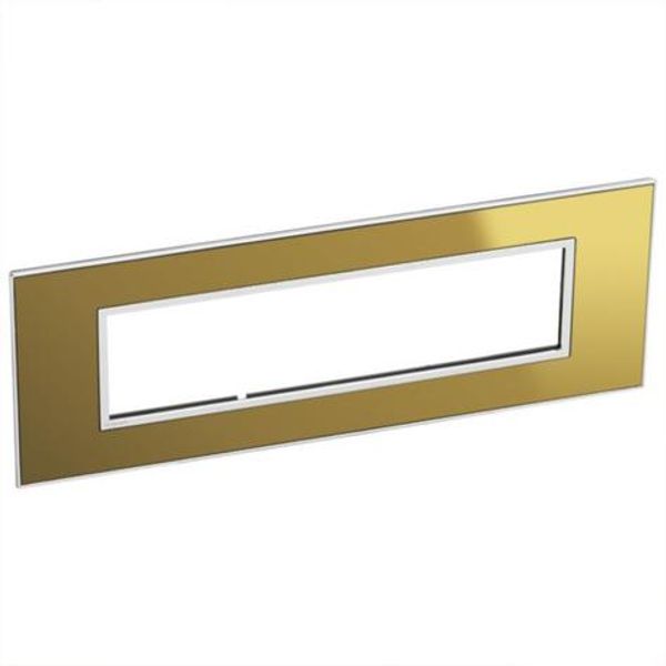 British standard plate Arteor square version 8 modules - reflective gold image 1