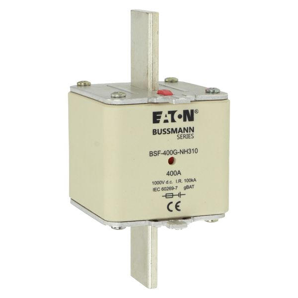 Fuse-link, high speed, 400 A, DC 1000 V, NH3, 71 x 76 x 150 mm, gBat, IEC, blade connection image 29