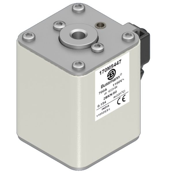 Fuse-link, high speed, 700 A, AC 1100 V, size 2, 61 x 77 x 81 mm, aR, IEC, UL, single indicator image 3