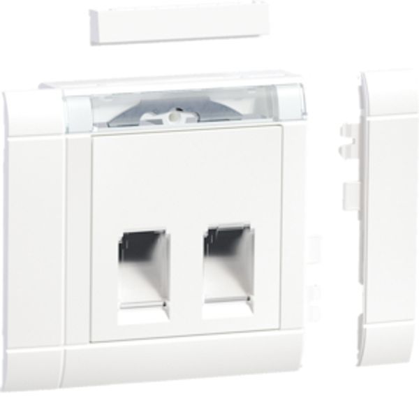 Mounting set 2-gang for RJ45 modular Jack Type 04 frontmounting traffi image 1