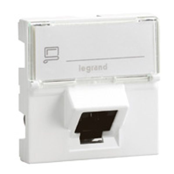 RJ45 socket Mosaic category 6 UTP 45° 2 modules white image 1