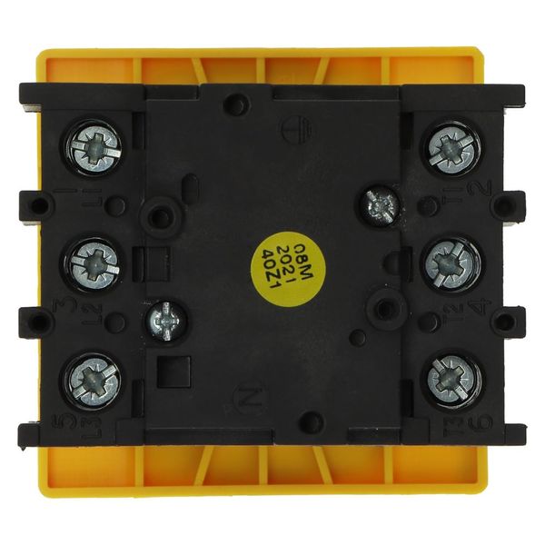 On-Off switch, P1, 40 A, flush mounting, 3 pole, Emergency switching off function, With red rotary handle and yellow locking ring, Lockable in the 0 ( image 21