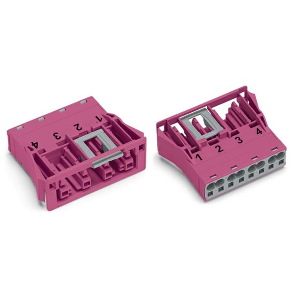 Snap-in socket 4-pole Cod. B pink image 1