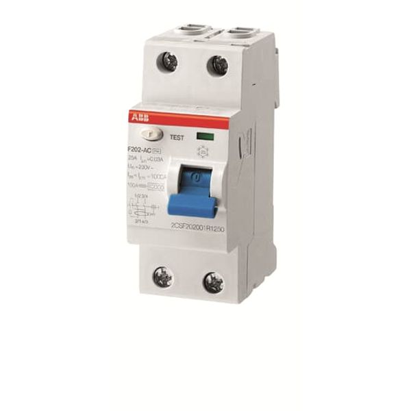 F202 AC-80/0.5 Residual Current Circuit Breaker 2P AC type 500 mA image 2