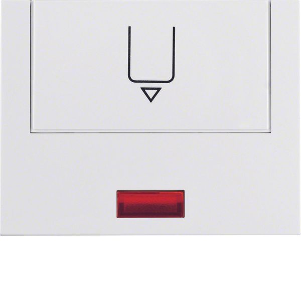 Centre plate imprint f. push-button f. hotel card, redlens , K.1, p.wh image 1