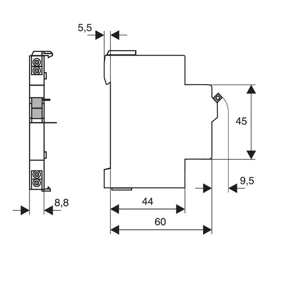 Auxiliary Contact 1NO+1NC, 250V/4A, snapp-on image 7