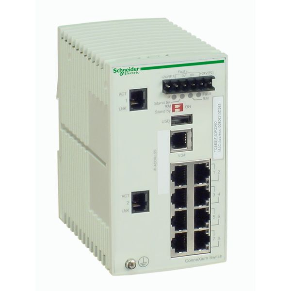 ConneXium Managed Switch - 8 ports for copper + 2 Gigabit ports for copper image 1