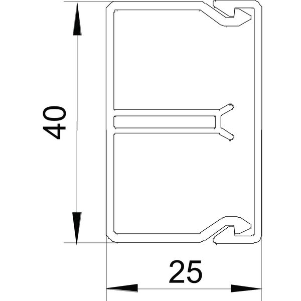 WDK-N25040RW Wall trunking system with nail strip/base perfor. 25x40x2000 image 2