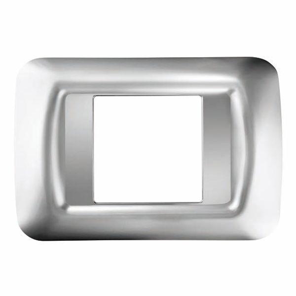 TOP SYSTEM PLATE - IN TECHNOPOLYMER GLOSS FINISH - 2 GANG - SOFT CHROME - SYSTEM image 2