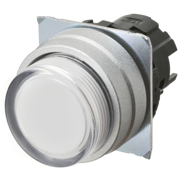 Pushbutton A22NZ Ø22, bezel brushed metal, PROJECTED, MOMENTARY, CAP C image 1