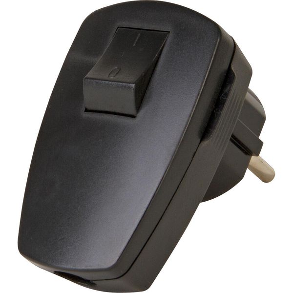 Angled plug with switch, black image 1