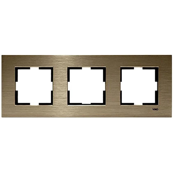 Novella Accessory Aluminium - Bronze Three Gang Frame image 1
