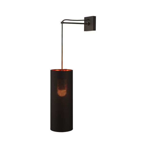 FENDA lamp shade, D150/ H400, cylindrical, black/ copper image 3
