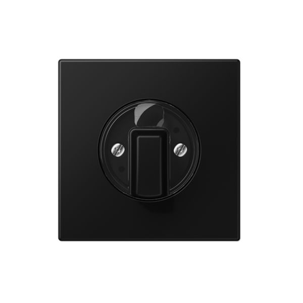 Centre plate for push button Centre pl. f dimmer,matt black image 2