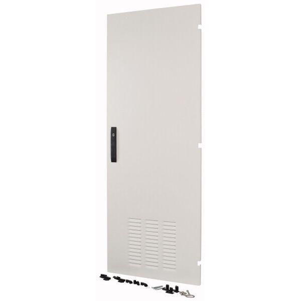 Section door, ventilated IP42, hinges right, HxW = 2000 x 300mm, grey image 1