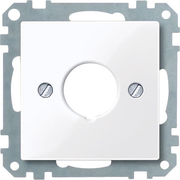Central plate for command devices, active white, glossy, System M image 3