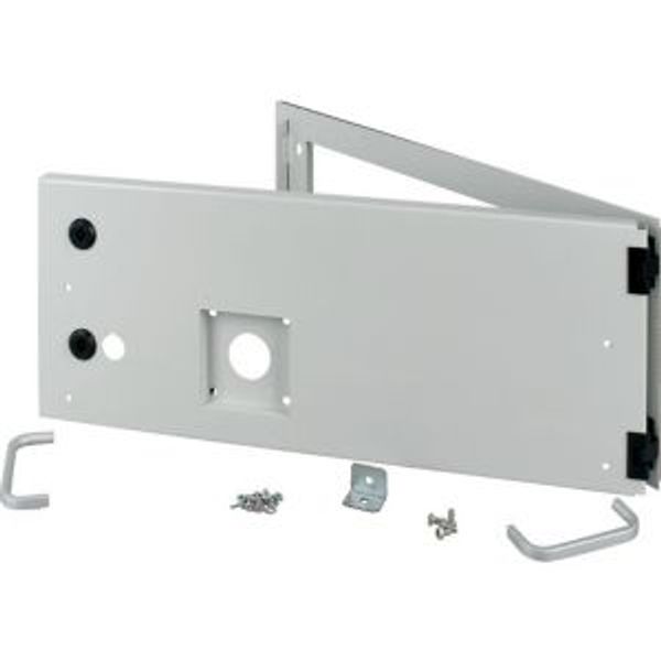 Opening metal front plate for drawer, NZM, ventilated, IP31, H=225mm, grey image 2