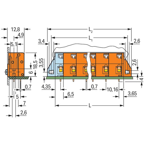 PCB terminal block push-button 2.5 mm² orange image 4