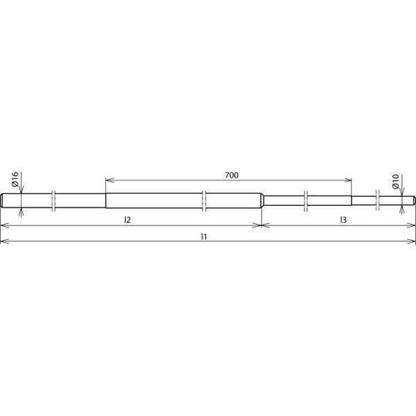 Earth entry rod St/tZn L 1750mm tapered D 16/10mm partly insulated image 2