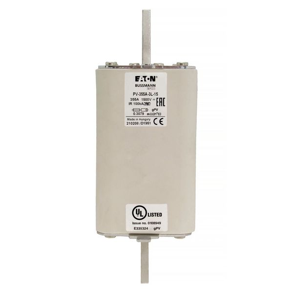 Fuse-link, high speed, 355 A, DC 1500 V, 3L, 75 x 205 mm, gPV, IEC, UL, with indicator image 14