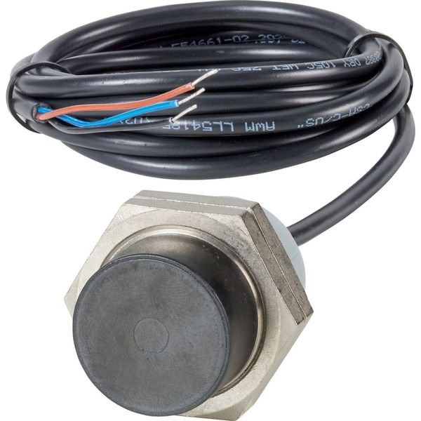 Proximity switch, E57P Performance Short Body Serie, 1 N/O, 3-wire, 10 – 48 V DC, M30 x 1.5 mm, Sn= 15 mm, Non-flush, NPN, Stainless steel, 2 m connec image 1