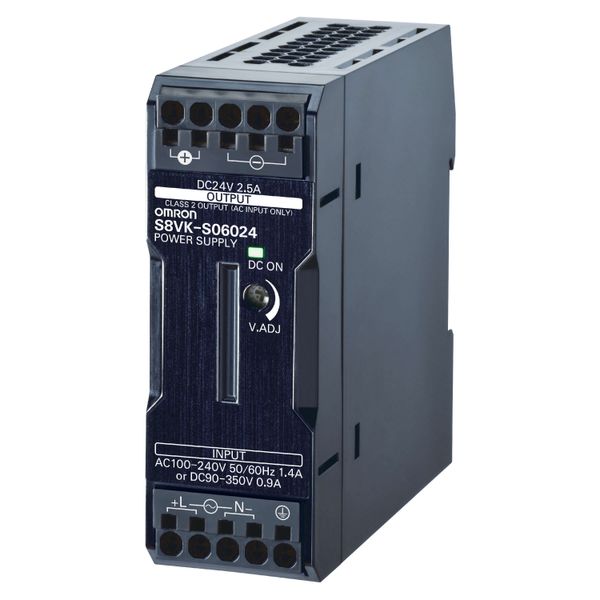 Book type power supply, 60 W, 24VDC, 2.5A, DIN rail mounting, Push-in image 1