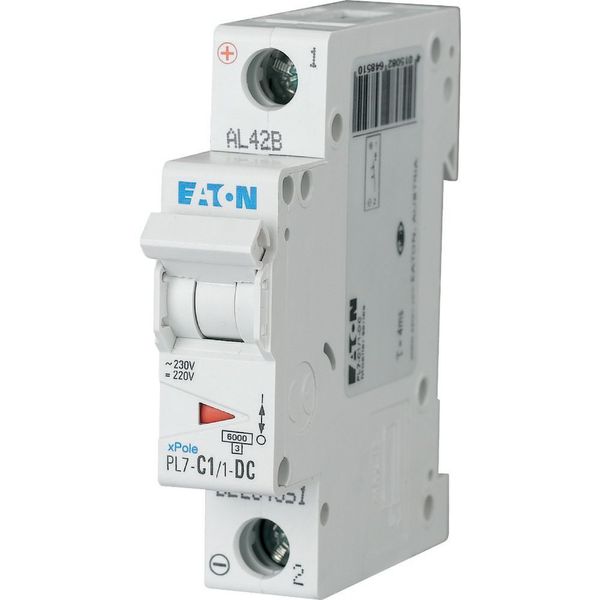 Miniature circuit breaker (MCB), 1 A, 1p, characteristic: C, DC image 3