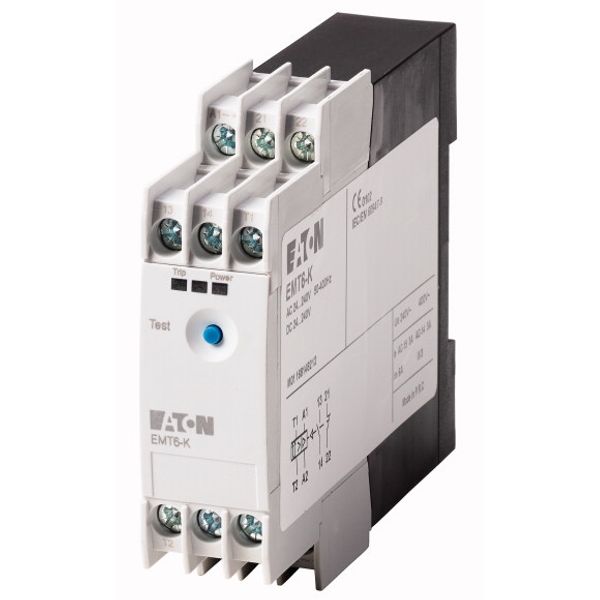 Thermistor overload relay for machine protection, 1N/O+1N/C, 24-240VAC/DC, without reclosing lockout image 1