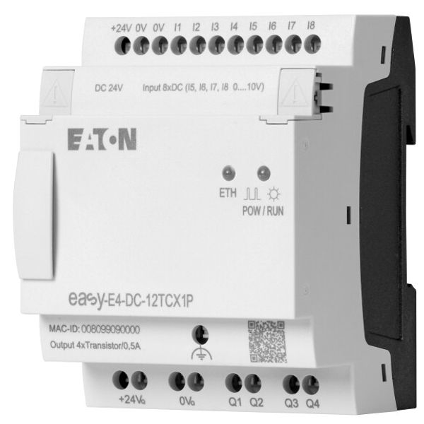 Control relays, easyE4 (expandable, Ethernet), 24 V DC, Inputs Digital: 8, of which can be used as analog: 4, push-in terminal image 2