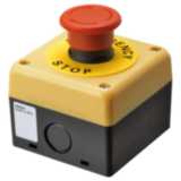 E-Stop, push-in, 1NC, 40-dia. head Medium Turn-reset. with integrated image 1