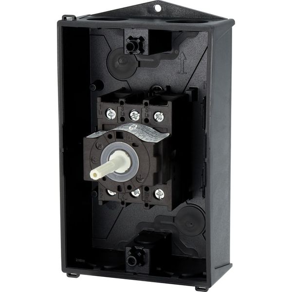 Safety switch, P1, 25 A, 3 pole, STOP function, With black rotary handle and locking ring, Lockable in position 0 with cover interlock, with warning l image 24