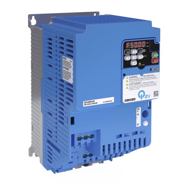Inverter Q2V 200V, ND: 42.0 A / 11.0 kW, HD: 33.0 A / 7.5 kW, with int image 1