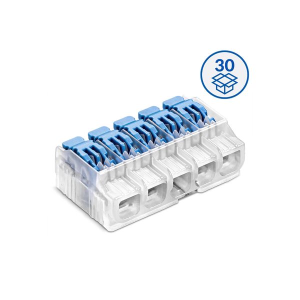 Lever wire connector SCL5 transparent / blue (box 30 pcs) image 1