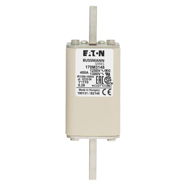 Fuse-link, high speed, 400 A, AC 1250 V, compact size 1, 45 x 45 x 138 mm, aR, DIN, IEC, single indicator image 6