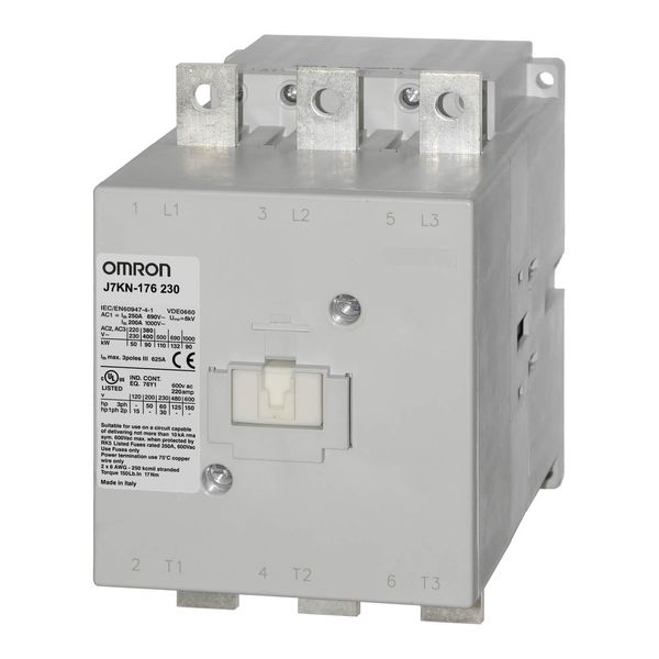 Contactor, 3-pole, 90 kW; 175 A AC3 (380-415 VAC), 400 VAC/DC image 2