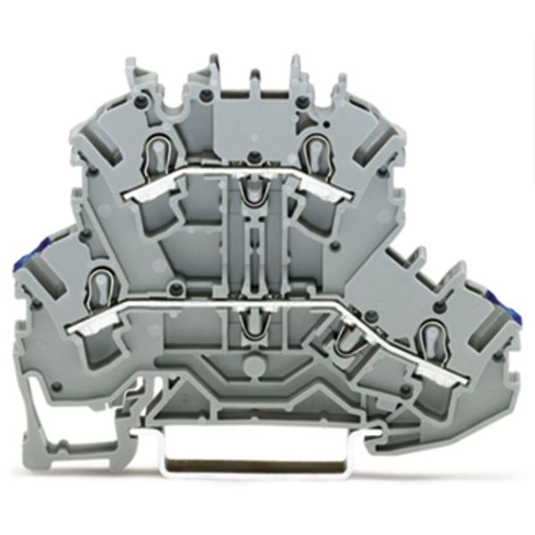 Double-deck terminal block Through/through terminal block N/L gray image 1