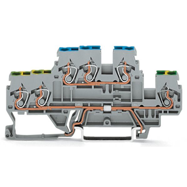 3-conductor, double-deck terminal block Ground conductor/through termi image 4