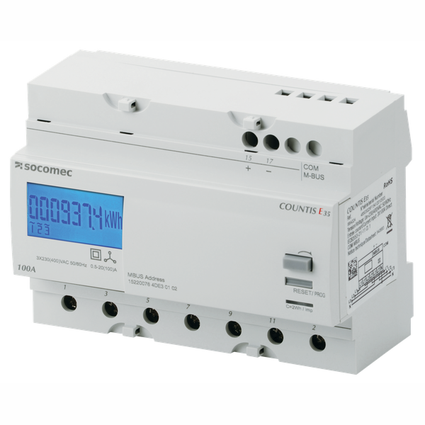 Active-energy meter COUNTIS E35 Direct 100A dual tariff with M-BUS com image 2