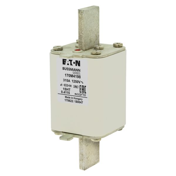 Fuse-link, high speed, 315 A, AC 1250 V, size 1, 53 x 63 x 135 mm, aR, IEC, single indicator image 4