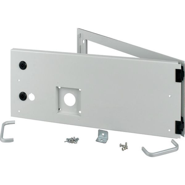 Opening metal front plate for drawer, NZM, ventilated, IP31, H=225mm, grey image 3