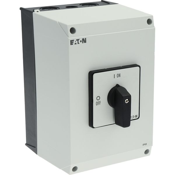 On-Off switch, P3, 63 A, surface mounting, 3 pole, with black thumb grip and front plate image 30