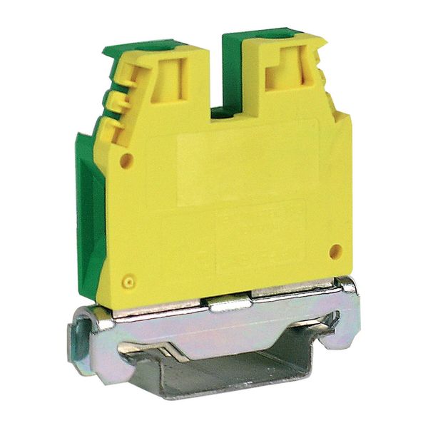 Screw terminal block 10mm2, 1-level, earth connection, for TH35 rail image 1