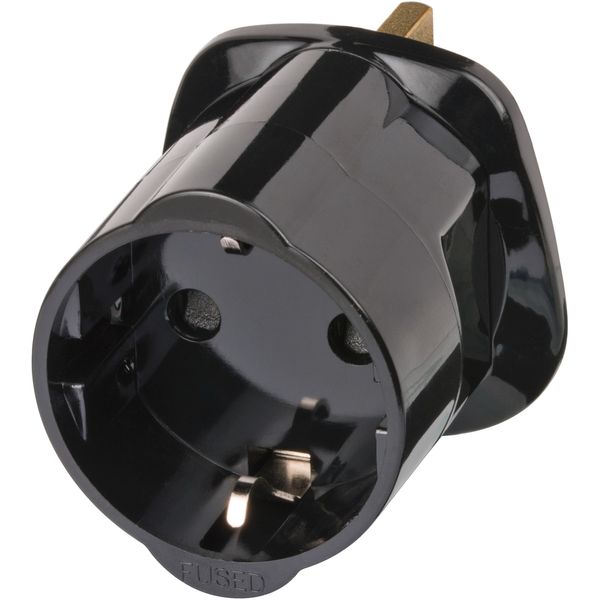 Brennenstuhl travel adapter / travel plug (eu to uk plug adapter) black image 1