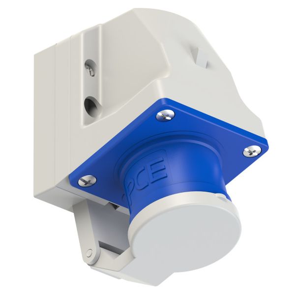 CEE-wall mounted plug 16A 4p 9h with lid image 1