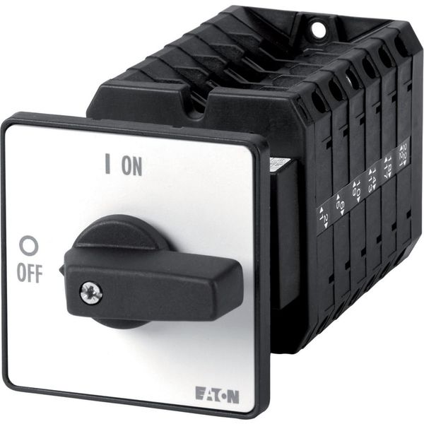 On-Off switch, T5, 100 A, rear mounting, 6 contact unit(s), 11-pole, with black thumb grip and front plate image 5